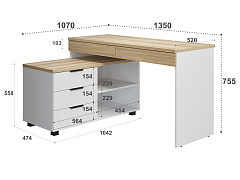Стол Скайлайт СЛ-21К блэквуд ячменный/белый/меренга