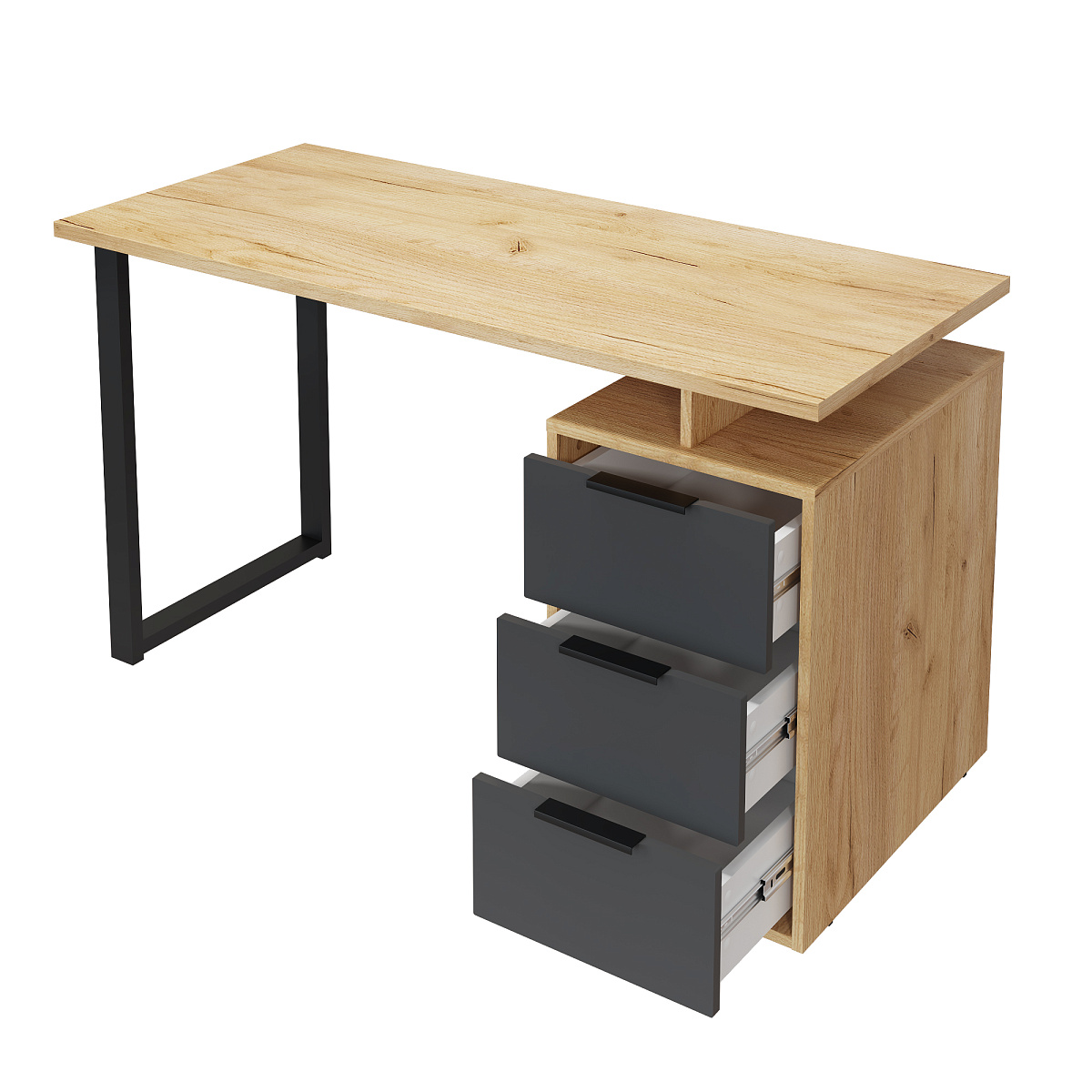 Стол С-406 дуб крафт золотой/графит (1350*600)