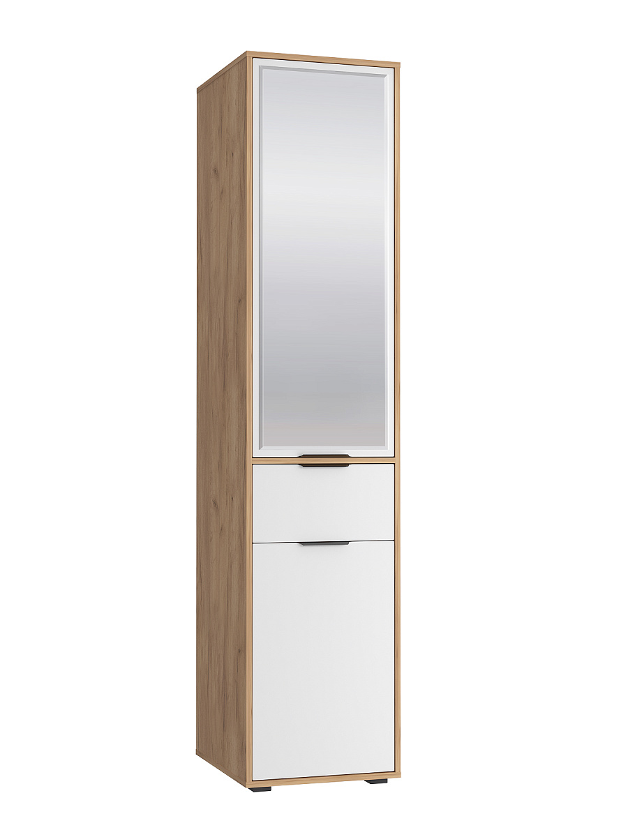 Пенал с зеркалом Оптима ОП-27 дуб крафт золотой/меренга