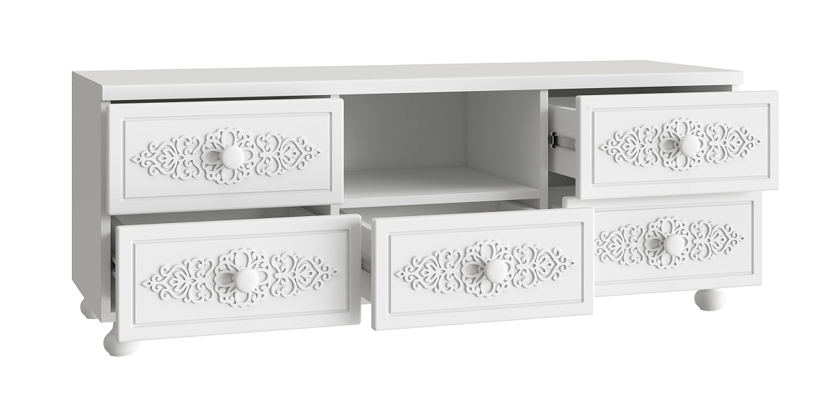 Тумба под ТВ Ассоль АС-56 белое дерево