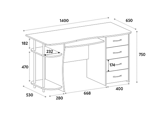 Комплект мебели для офиса С-222БН+ВИ-7 северное дерево светлое