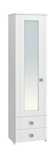 Шкаф-пенал с зеркалом Изабель ИЗ-63К белое дерево