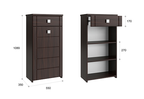 Тумба Изабель ИЗ-56К орех темный