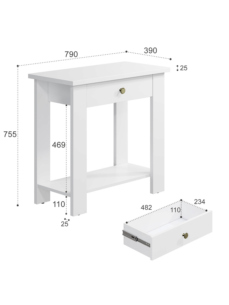 Стол С-301 белый структурный