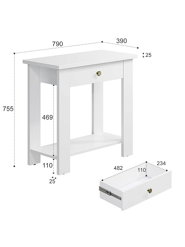 Стол С-301 белый структурный