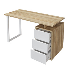 Стол С-416 блэквуд ячменный/меренга (1350*600 белая опора)