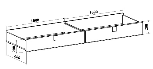 Ящики к кровати Анастасия АН-40 (к кровати АН-22К) дуб роше/мисандея cтоун