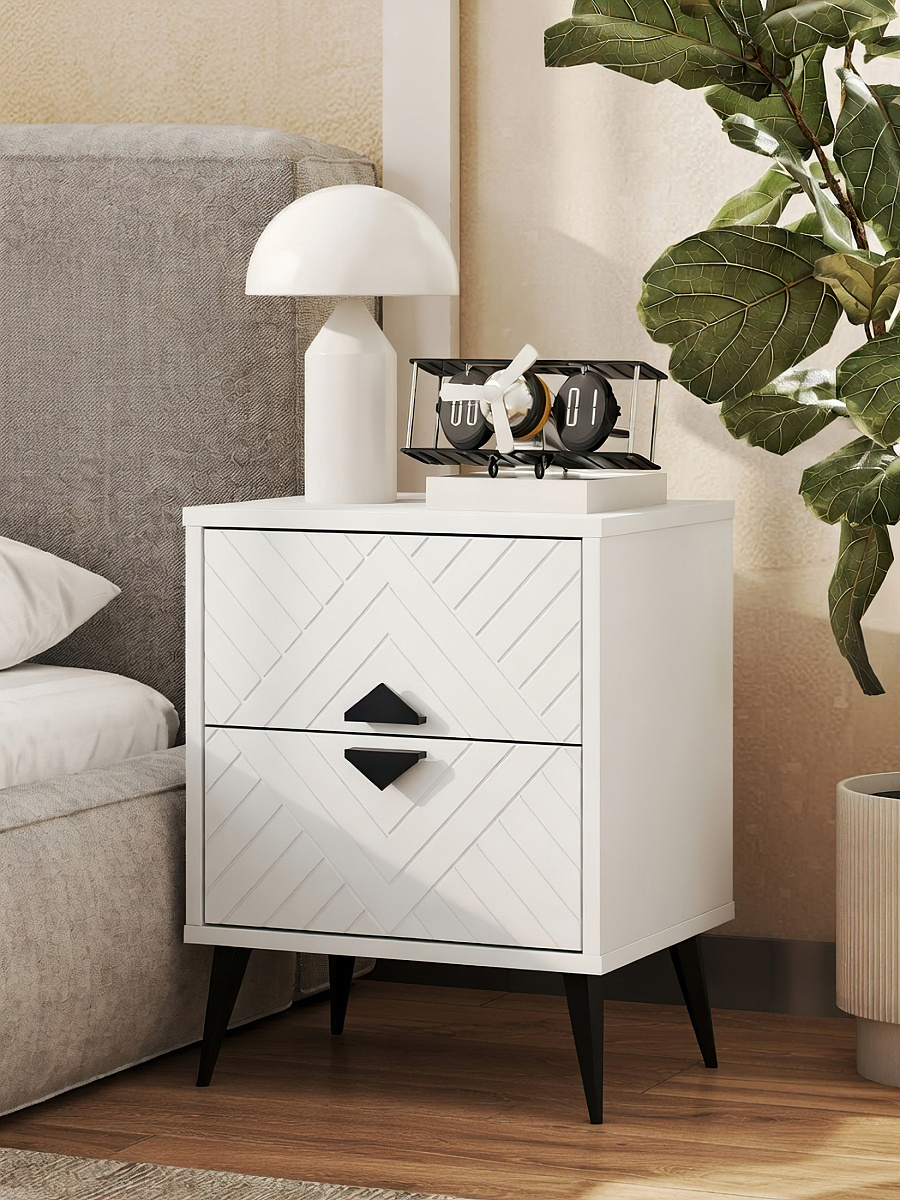 Тумба прикроватная Астрид АР-04 белый бриллиант/бланж