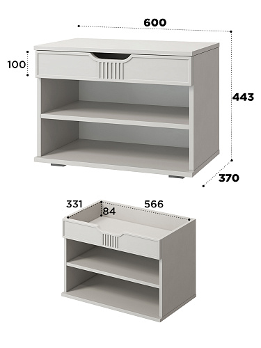 Тумба Эмилия ЭЛ-44 кашемир/шарли керамика