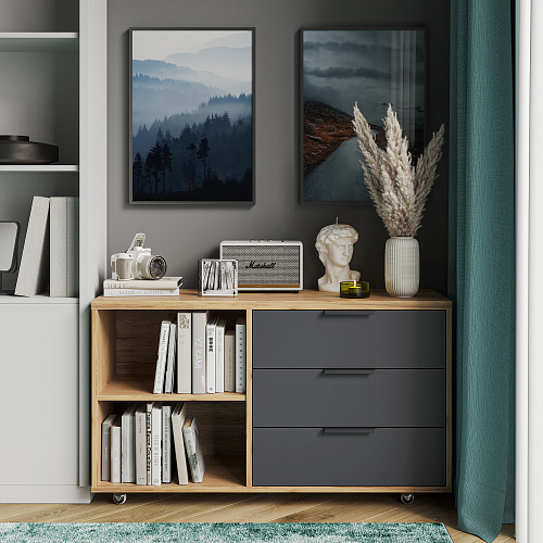 Тумба К-50 дуб крафт золотой/графит