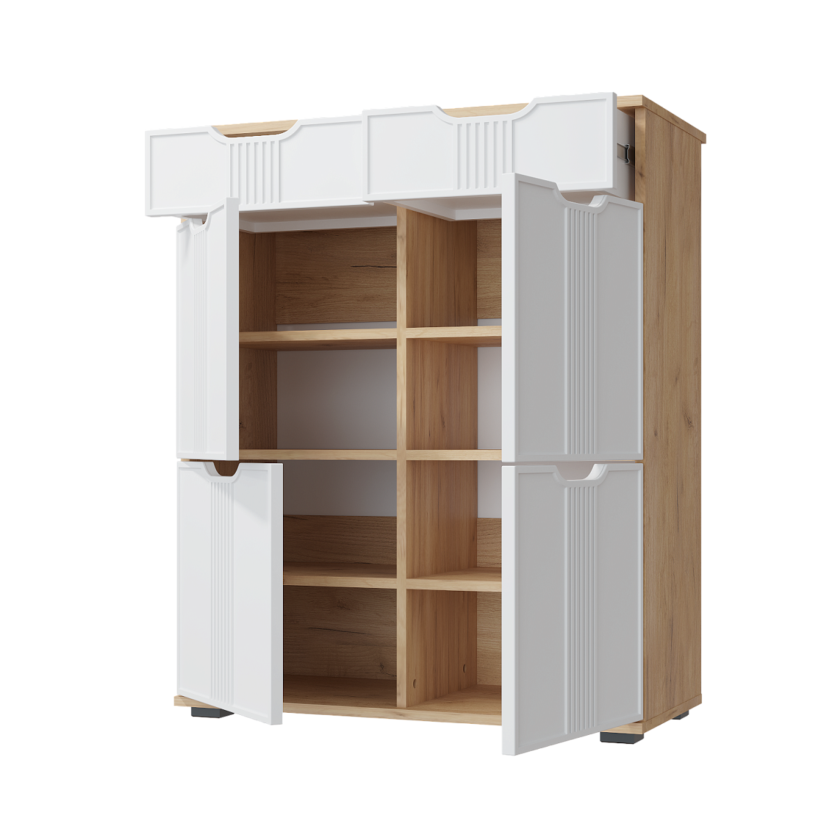 Комод Эмилия ЭЛ-20 дуб крафт золотой/меренга