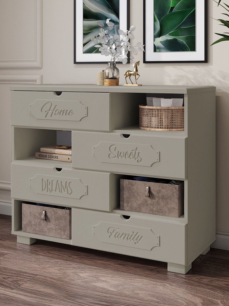 Комод ДримСтар ДС-10 глиняный серый/риолит