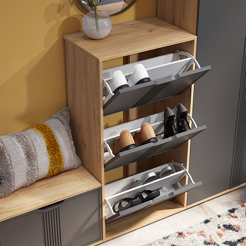 Тумба Эмилия ЭЛ-43 дуб крафт золотой/графит 