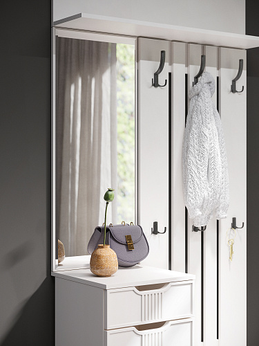 Зеркало Эмилия ЭЛ-5 белый структурный