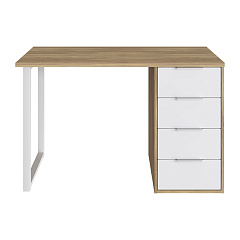 Стол С-410 блэквуд ячменный/меренга (1200х550 белая опора)