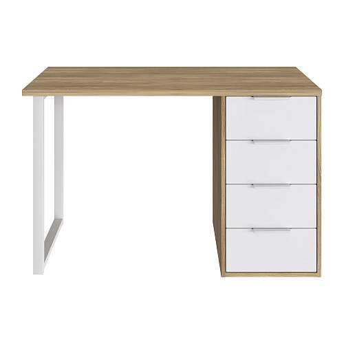 Стол С-410 блэквуд ячменный/меренга (1200х550 белая опора)