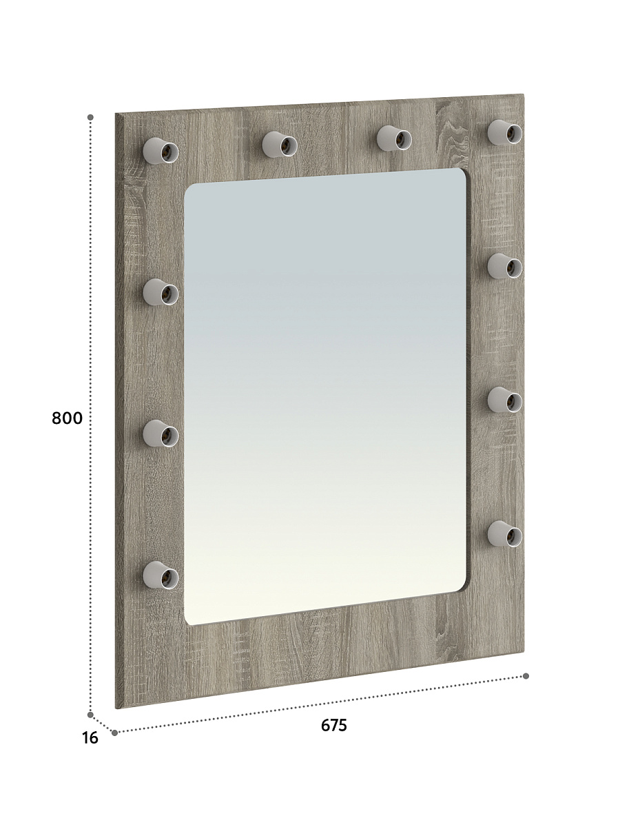 Зеркало ДримСтар ДС-40 дуб эвок/дуб сонома темный