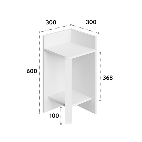 Этажерка Э-01 белый структурный/белый