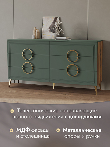 Комод Оливия ОЛ-07 дуб барокко янтарный/неаполь