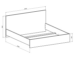Кровать Виктория ВИ-35 (1800x1900) дуб крафт золотой