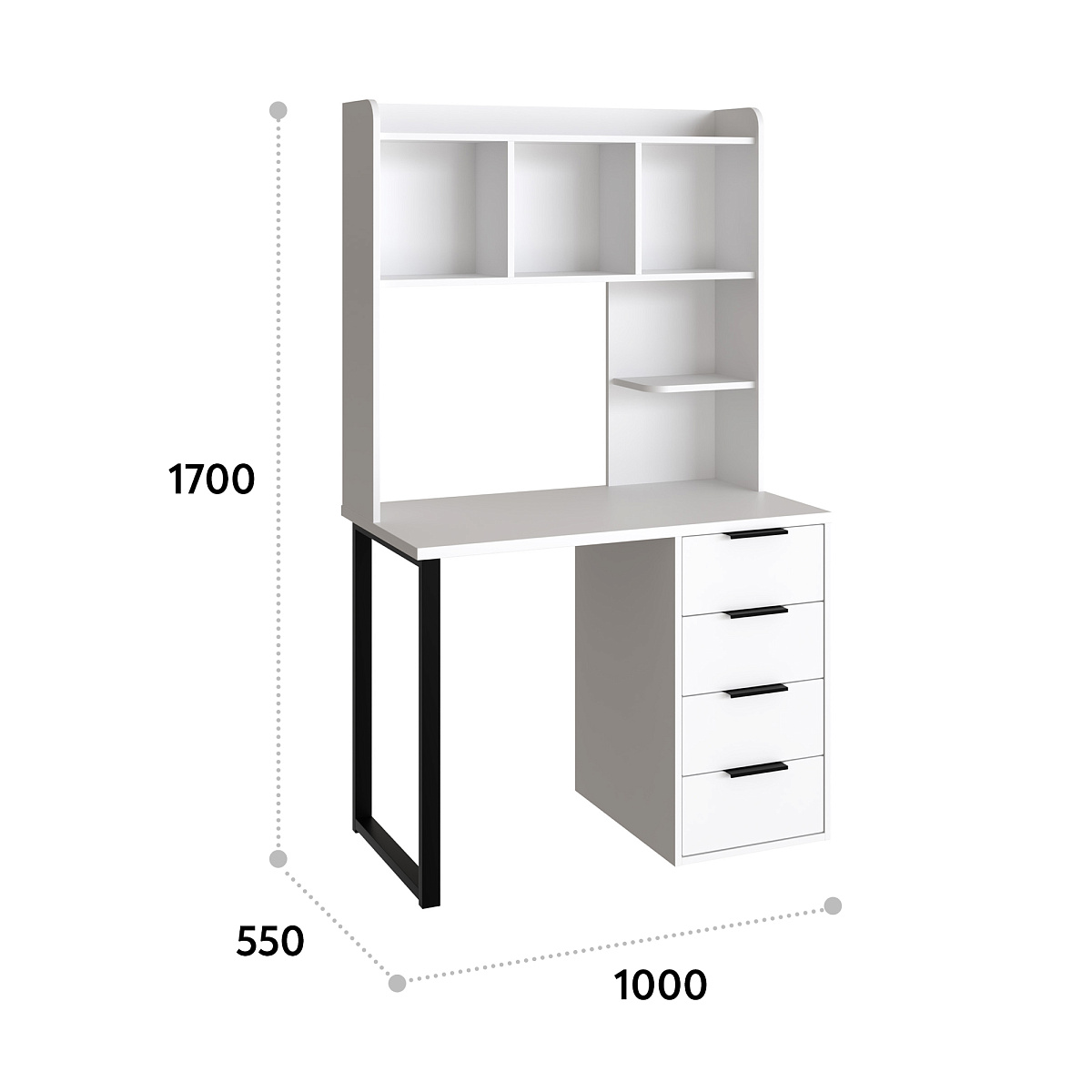 Полка П-100 белый структурный (994*240)