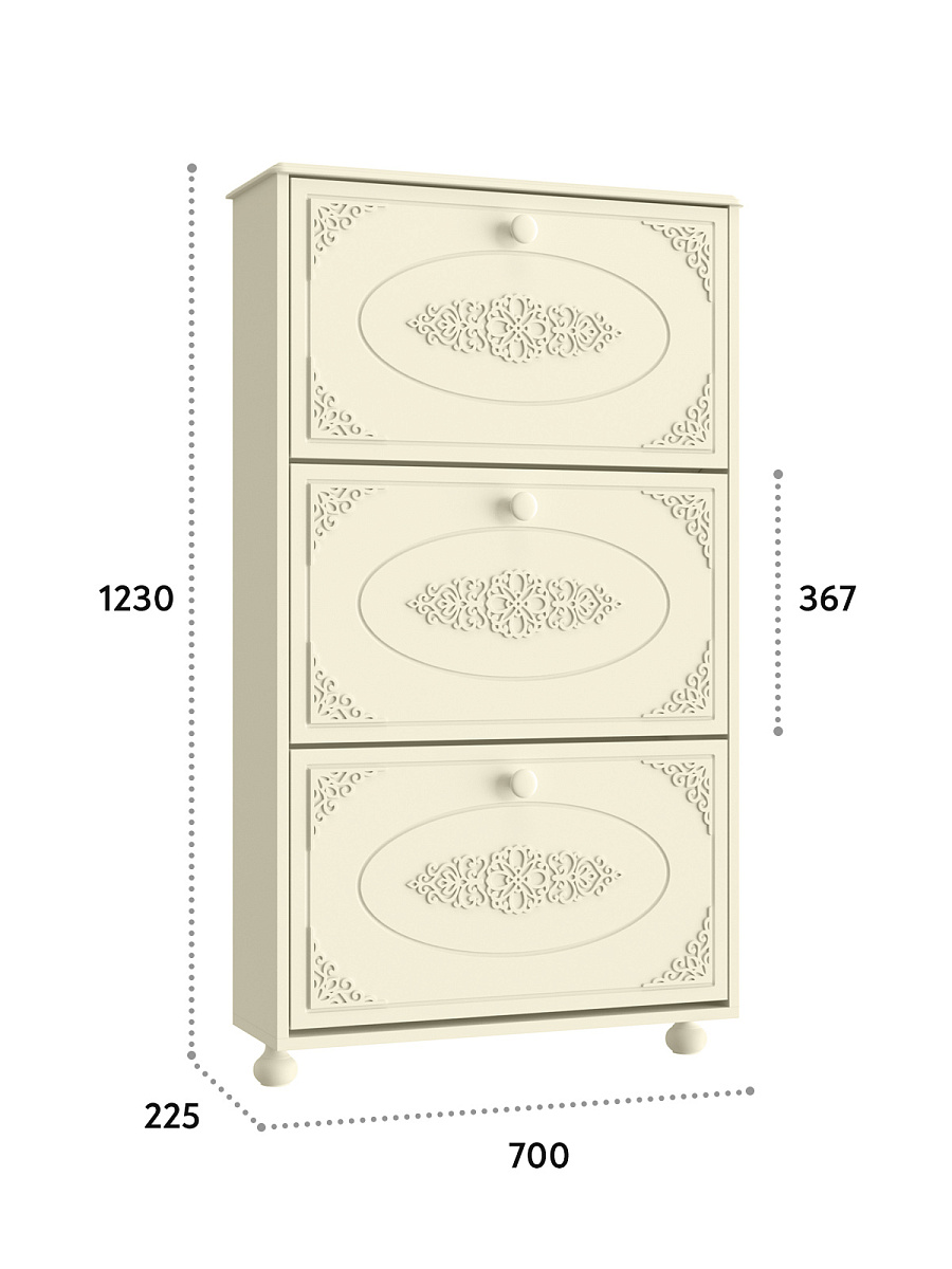 Тумба для обуви (обувница) Ассоль плюс АС-46 ваниль