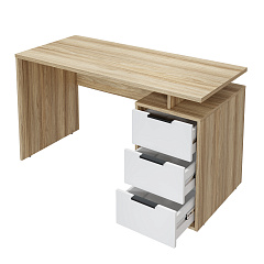 Стол С-407 блэквуд ячменный/меренга (1350*600)