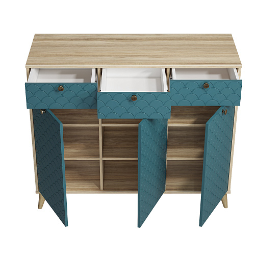 Тумба Велламо ВО-05 блэквуд ячменный/морская волна