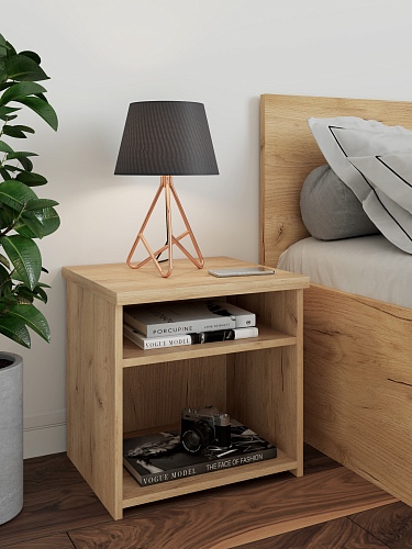 Тумба прикроватная открытая Виктория ВИ-15 дуб крафт золотой