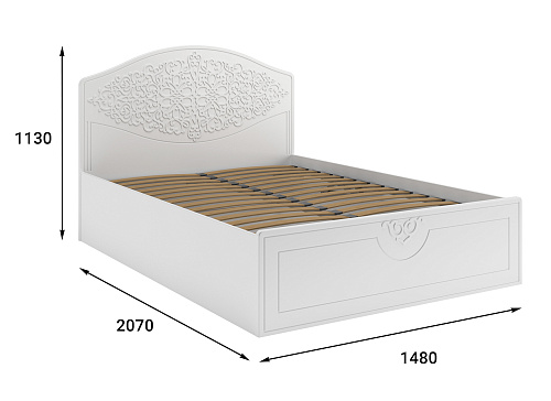Кровать Ассоль АС-60 (2000х1400) белое дерево