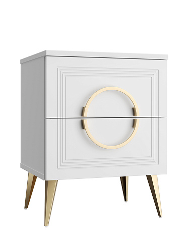 Тумба прикроватная Оливия ОЛ-03 белый бриллиант/бланж