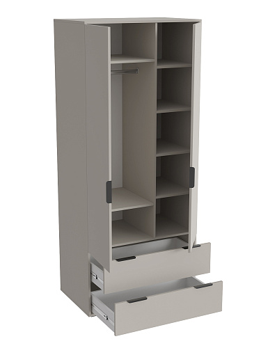 Шкаф платяной Оптима ОП-25 глиняный серый/риолит