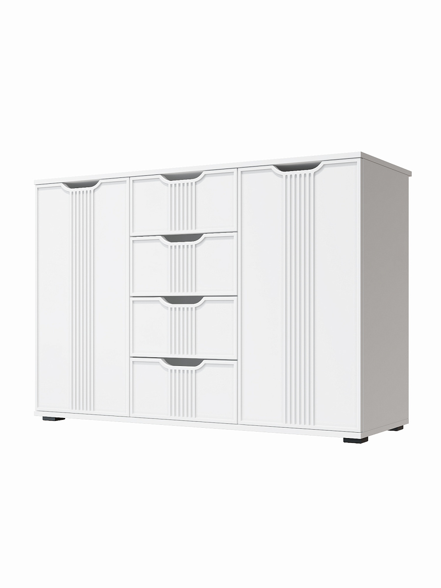 Комод Эмилия ЭЛ-21 белый структурный/меренга