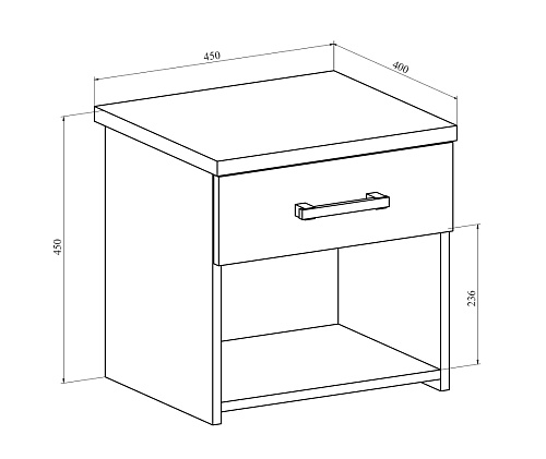 Тумба прикроватная с ящиком Виктория ВИ-16 северное дерево светлое