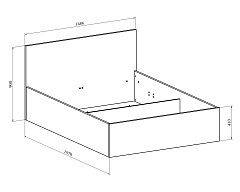 Кровать Виктория ВИ-37 (1400x1900) дуб крафт золотой