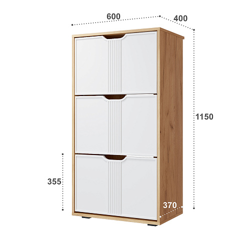 Тумба Эмилия ЭЛ-43 дуб крафт золотой/меренга