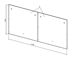 Изголовье для кровати Виктория ВИ-25 (2700x1000) дуб крафт золотой