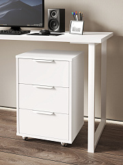 Тумба мобильная К-55 белый структурный/меренга