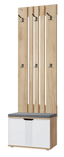 Комплект мебели для прихожей Эмилия ЭЛ-013 дуб крафт золотой/меренга