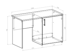 Стол с тумбой под холодильник Виктория ВИ-12 дуб крафт золотой