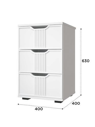 Тумба прикроватная Эмилия ЭЛ-26 белый структурный/меренга