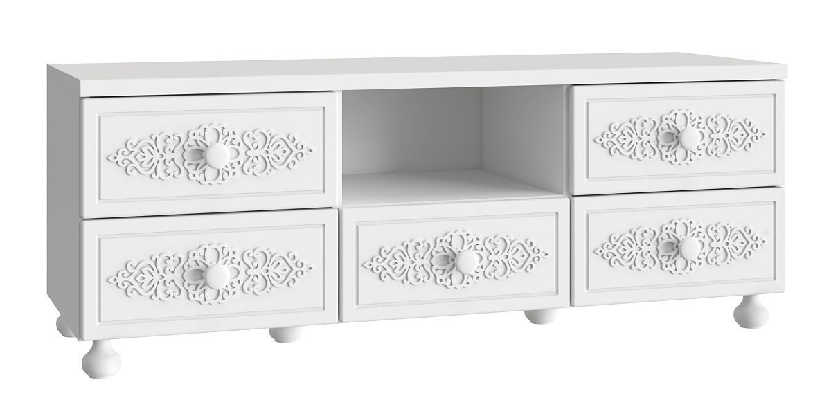 Тумба под ТВ Ассоль АС-56 белое дерево