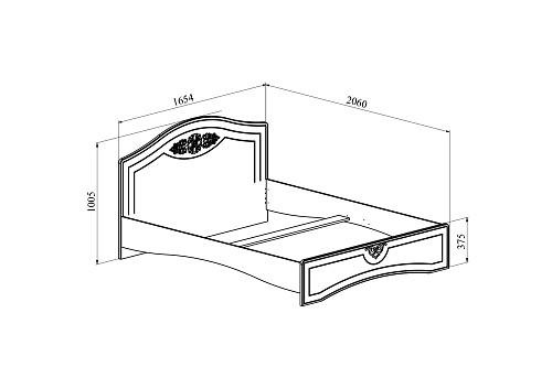 Кровать Ассоль АС-113К (2000x1600) белое дерево