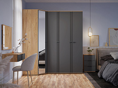 Пенал Эмилия ЭЛ-15К глухой дуб крафт золотой/графит