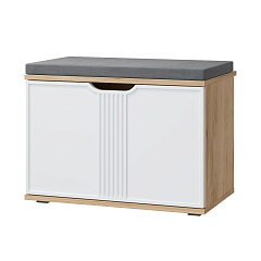 Тумба Эмилия ЭЛ-4К (с подушкой) дуб крафт золотой/меренга