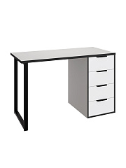 Стол С-400 белый структурный/меренга/черная кромка