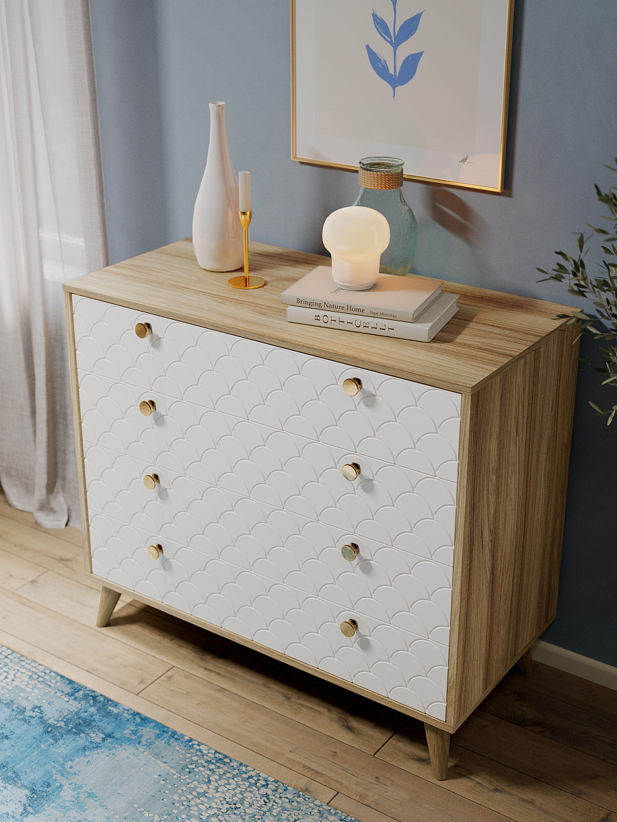 Комод Велламо ВО-12 блэквуд ячменный/бланж