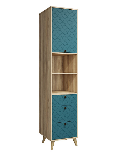 Пенал Велламо ВО-14 блэквуд ячменный/морская волна