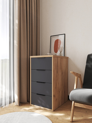 Тумба К-52 дуб крафт золотой/графит