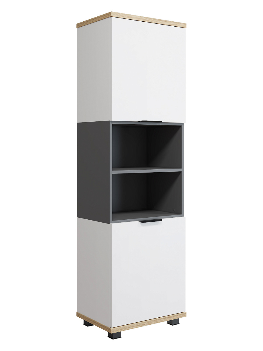 Стеллаж Скайлайт СЛ-4К блэквуд ячменный/графит/белый/меренга